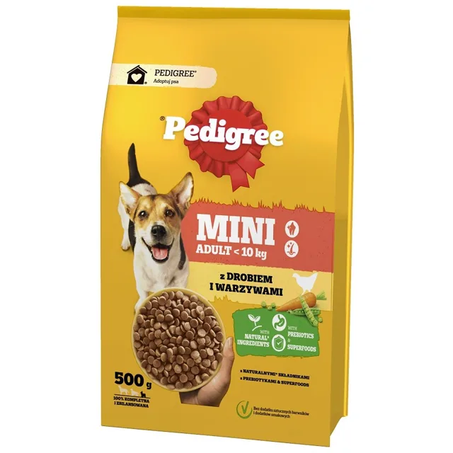 PEDIGREE Adult MINI 500 g s kuřecím masem a zeleninou suché kompletní krmivo pro dospělé psy malých plemen