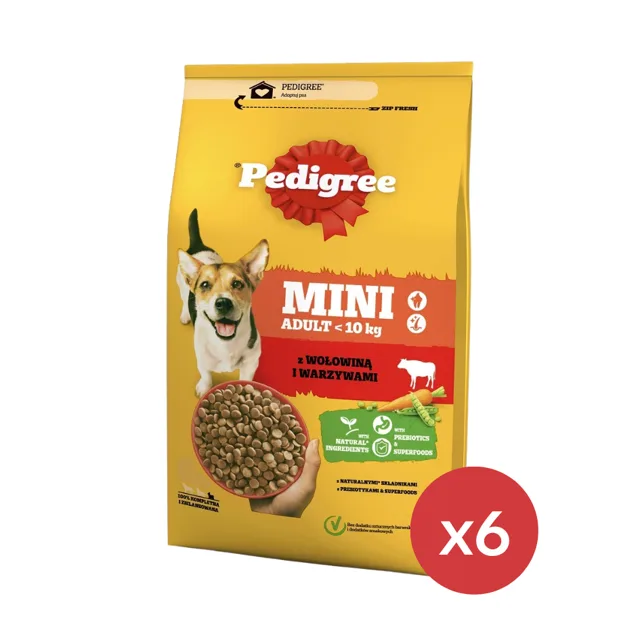 PEDIGREE Adult Mini 6 x 2,6 kg pro psy malých plemen s hovězím masem a zeleninou