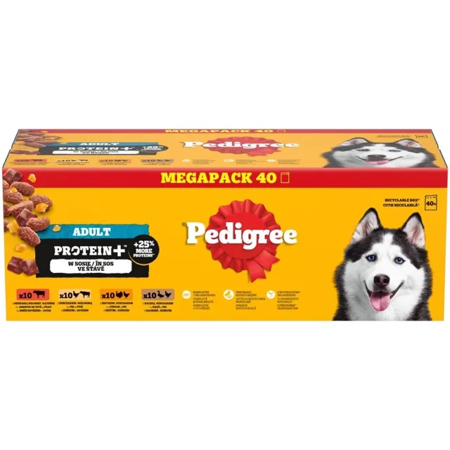 PEDIGREE Adult Protein+ v želé, 40 x 85 g mokrá strava pro dospělé psy