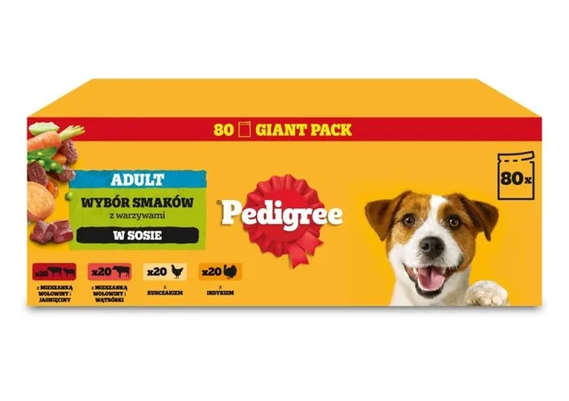 PEDIGREE Adult výběr chutí v omáčce 80x100 g kapsičky pro psy