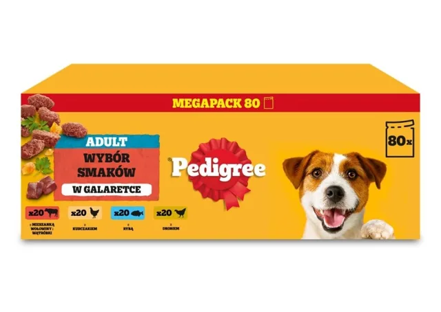PEDIGREE Adult Výběr chutí v želé 80x100 g kapsičky pro psy