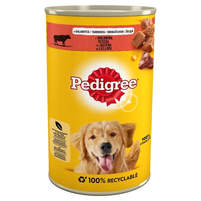 Pedigree Beef Jellied Can 1,2 kg konzerva pro psy s hovězím masem v želé