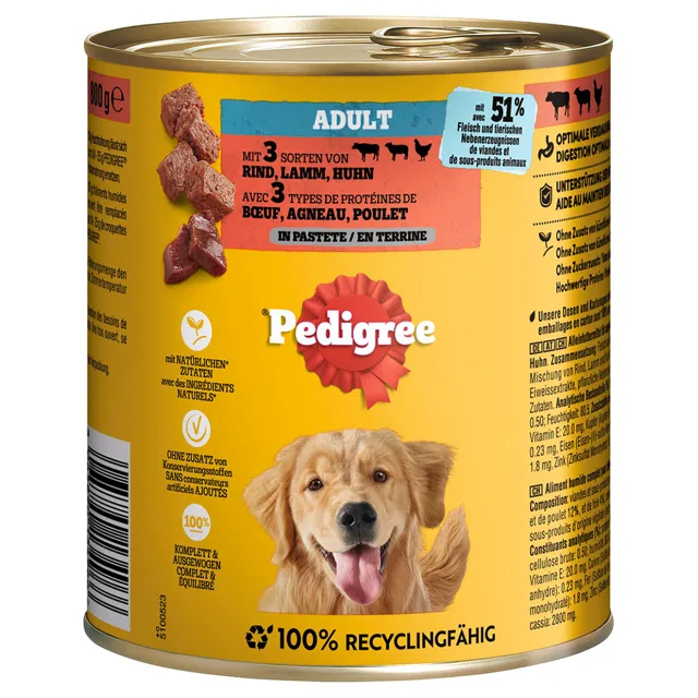 Pedigree Classic 12 ks (12 x 800 g) - králík a mrkev v omáčce