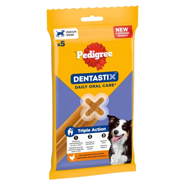 Pedigree Dentastix každodenní péče o zuby - Medium, 5 ks (128 g) - pro středně velké psy (10-25 kg)
