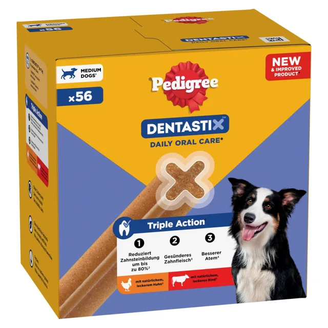 Pedigree Dentastix každodenní péče o zuby - Medium, 56 ks - pro středně velké psy (10-25 kg)