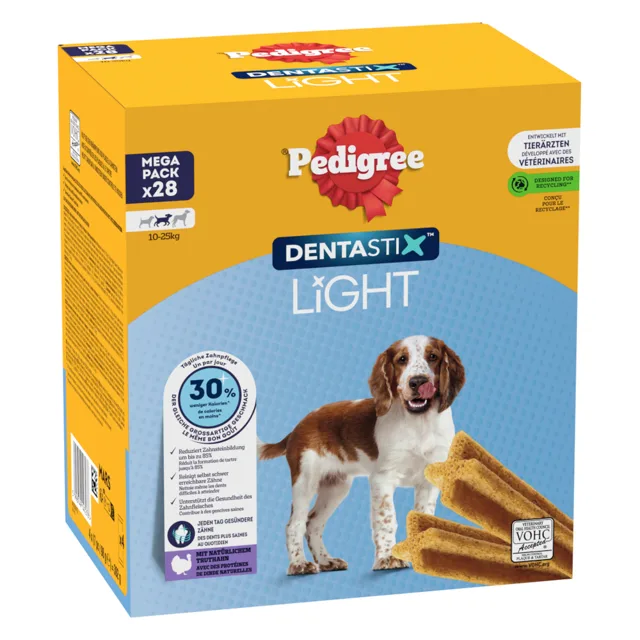 Pedigree Dentastix Light: Dental Chews pro střední psy (10 - 25 kg) - multibalení (112 kusů)