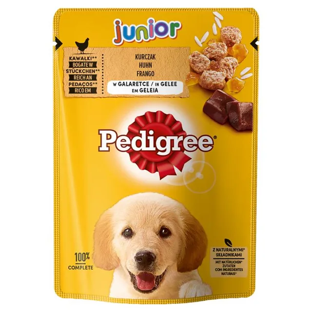 Pedigree Junior krmivo pro štěňata Kuře s rýží v želé 100g
