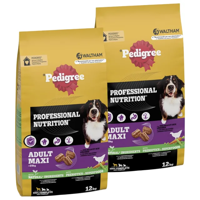 PEDIGREE Professional Nutrition Adult Maxi s drůbežím masem a zeleninou 2 x 12 kg pro psy velkých plemen