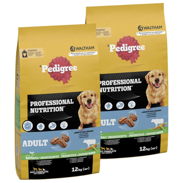 PEDIGREE Professional Nutrition Adult s hovězím masem a zeleninou 2 x 12 kg pro velké a středně velké psy