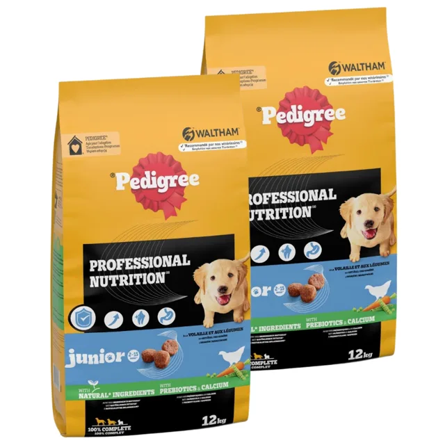 PEDIGREE Professional Nutrition Junior s drůbežím masem a zeleninou 2 x 12 kg pro štěňata středních a velkých plemen
