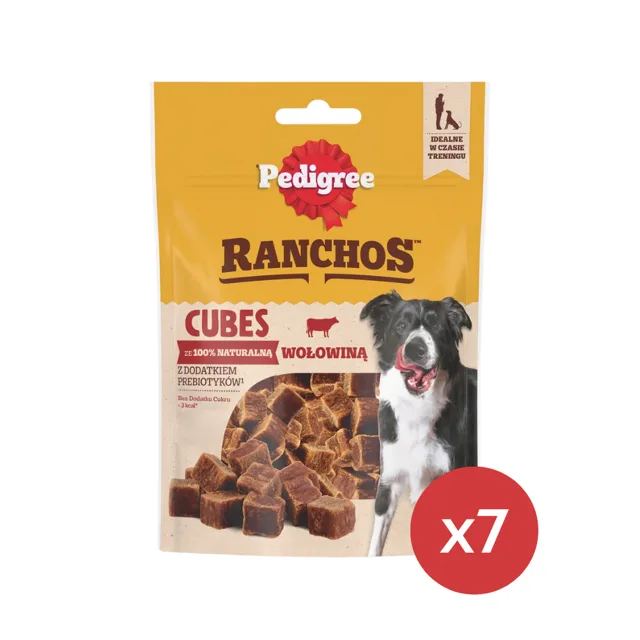 PEDIGREE Ranchos Cubes 7 x 70 g doplňkové krmivo pro dospělé psy s hovězím masem