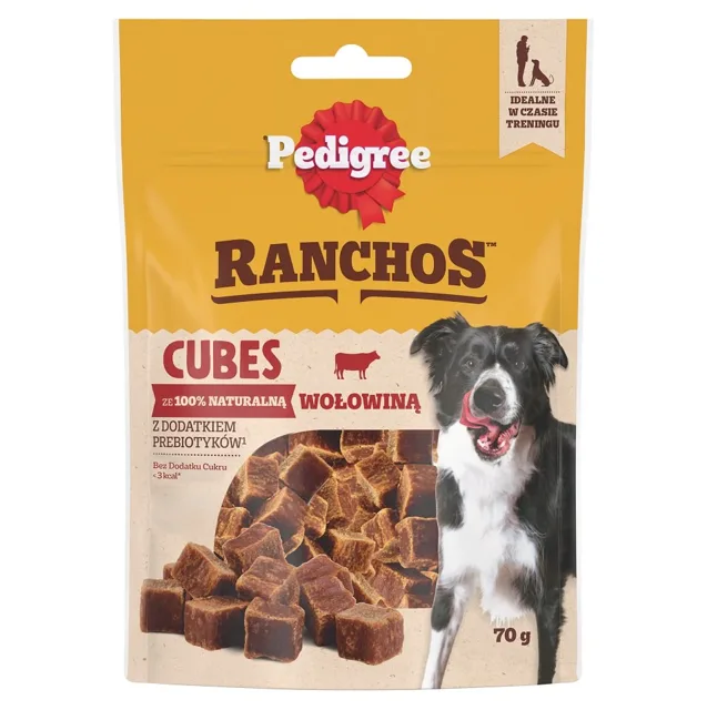 PEDIGREE Ranchos Cubes 70 g doplňkové krmivo bez obilovin pro dospělé psy s hovězím masem
