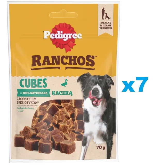PEDIGREE Ranchos Cubes 7x70 g doplňkové krmivo pro dospělé psy s kachnou