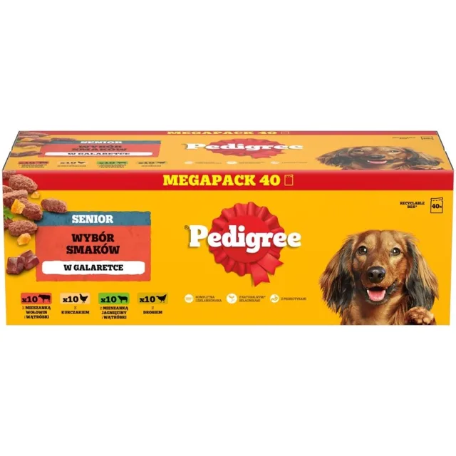 PEDIGREE Senior Výběr Chutí v Želé, 40 x 100 g mokrá strava pro starší psy