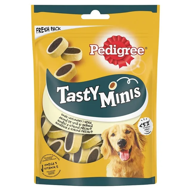 PEDIGREE Tasty Minis sýrová a hovězí příchuť 140 g