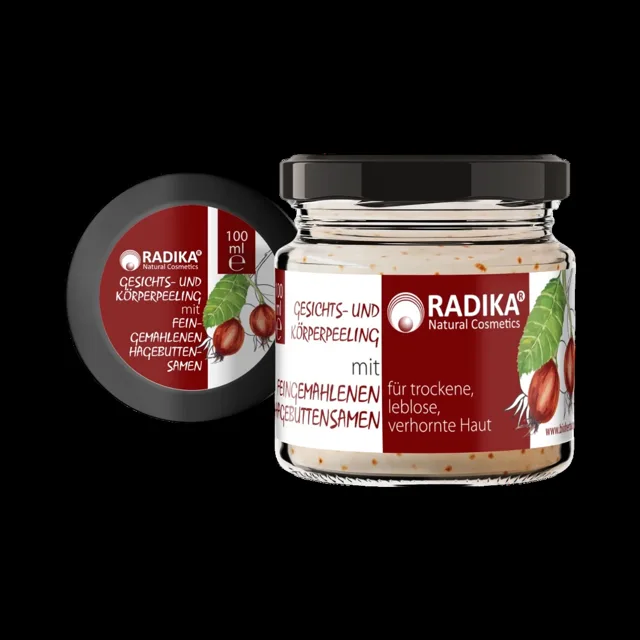 Peeling na obličej a tělo s jemně mletými šípkovými semínky – 100 ml – Bioherba