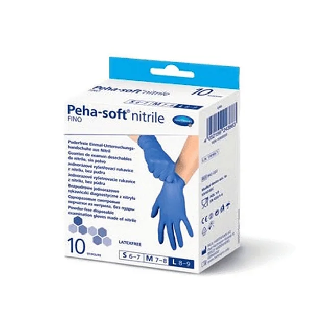 PEHA-SOFT Nitrile Fino Rukavice vyšetřovací velikost L 10 kusů