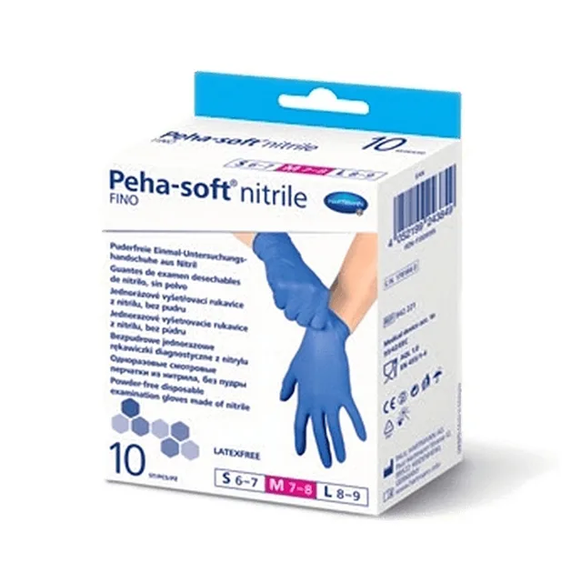 PEHA-SOFT Nitrile Fino Rukavice vyšetřovací velikost M 10 kusů