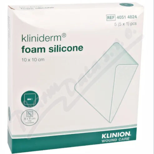 Pěnový Silikonový Obvaz Kliniderm 10x10 cm, 5 ks