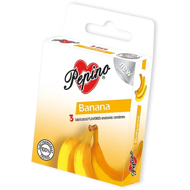 Pepino Banana kondomy s příchutí 3 ks