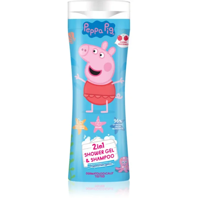 Peppa Pig Shower gel & Shampoo sprchový gel a šampon 2 v 1 pro děti Cherry 300 ml