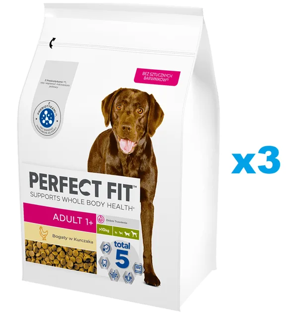 PERFECT FIT Adult 1+ Kompletní krmivo pro dospělé psy velkých plemen, bohaté na kuře, 2,6 kg