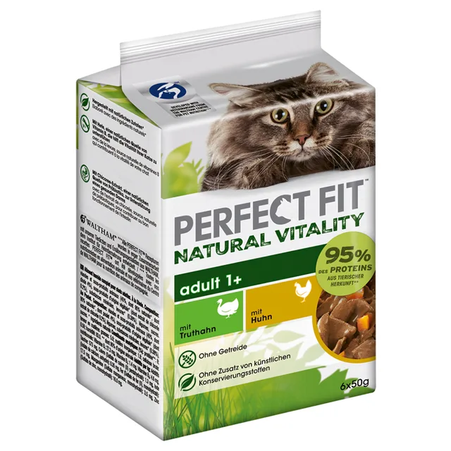 Perfect Fit Natural Vitality Adult 1+ - mořské ryby s lososem (6 x 50 g)