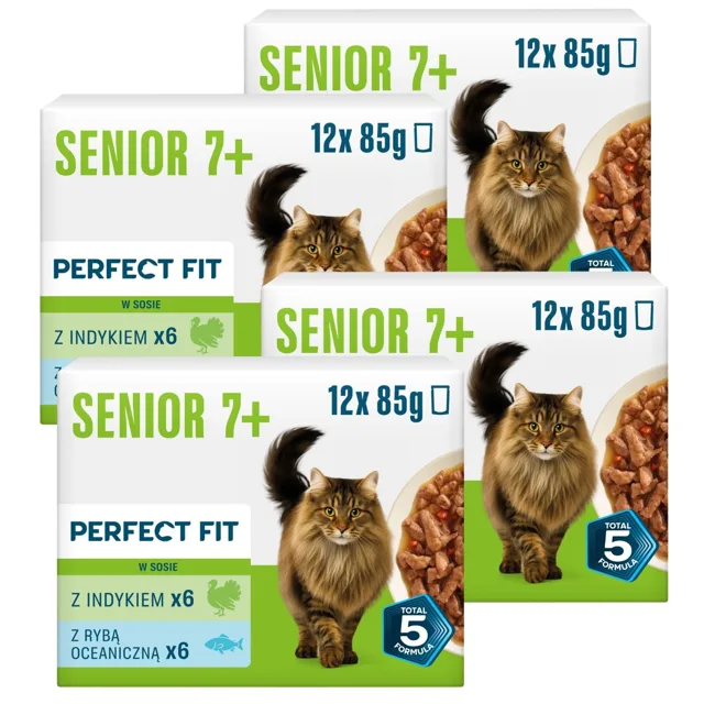 PERFECT FIT Senior 7+ Mix Chutí 48 x 85g krmivo pro starší kočky