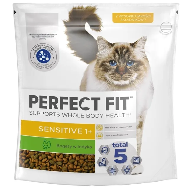 PERFECT FIT Sensitive 1+ 1,4 kg granule pro dospělé kočky s krůtím masem