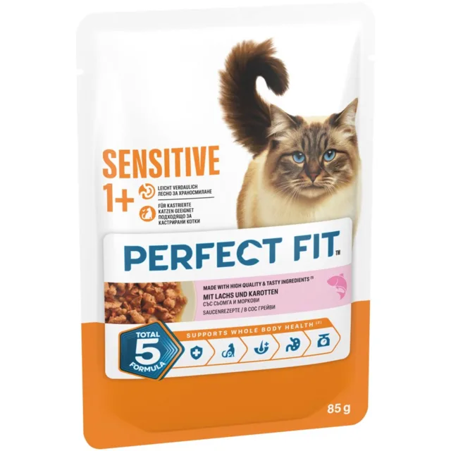 Perfect Fit Sensitive 1+ - výhodné balení: losos (24 x 85 g)