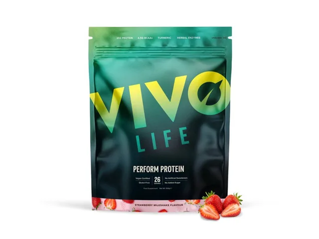 PERFORM Jahodový Milkshake - RAW VEGAN PROTEIN & BCAA, 936 g