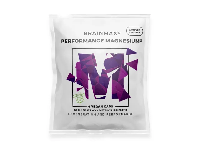 Performance Magnesium 1000 mg, (Hořčík 200 mg + Vitamín B6), 4 rostlinné kapsle, VZOREK