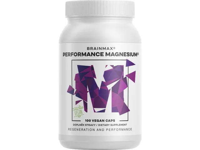 Performance Magnesium®, 1000 mg, Hořčík 200 mg + Vitamín B6 P5P, 100 vegan kapslí