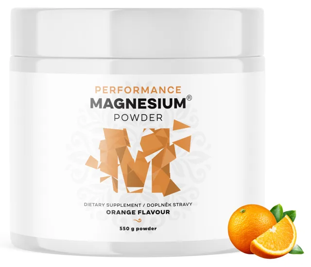 Performance Magnesium® Powder, hořčík bisglycinát v prášku, 90 dávek, 550 g Příchuť: Pomeranč