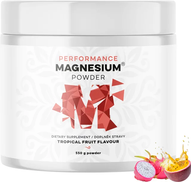 Performance Magnesium® Powder, hořčík bisglycinát v prášku, 90 dávek, 550 g Příchuť: Tropické ovoce