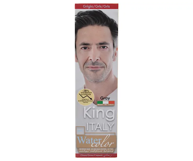 Permanentní barva pro muže na vlasy a vousy Kléral King Italy Water Color - šedá (KIG04) + dárek zdarma