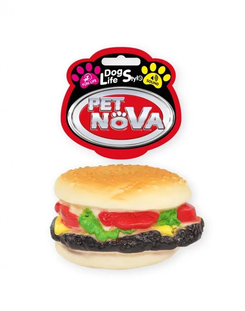 PET NOVA DOG LIFE STYLE Hamburger hračka pro psy 9 cm