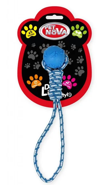 PET NOVA DOG LIFE STYLE Lanový míč 40 cm, modrý, mátová příchuť
