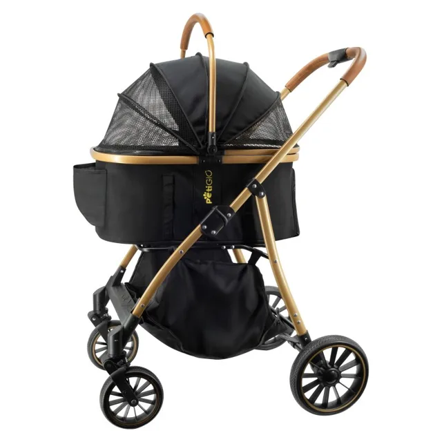 PetiGIO peti-to-Travel kočárek pro psy a kočky Black