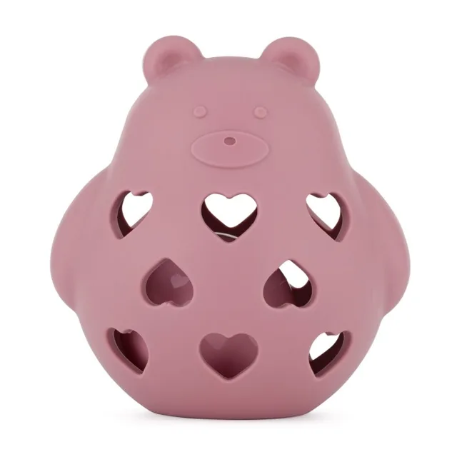 Petite&Mars Bear Basil 0m+ chrastítko Dusty Rose 1 ks