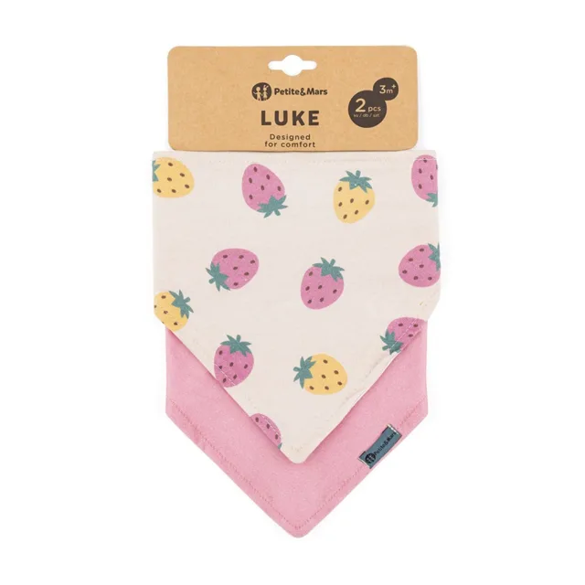 Petite&Mars Bryndák Luke Beige Strawberies&Dusty Rose 2 ks