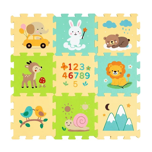 PETITE&MARS Podlahové skládací puzzle nexli forest friends 9 kusů