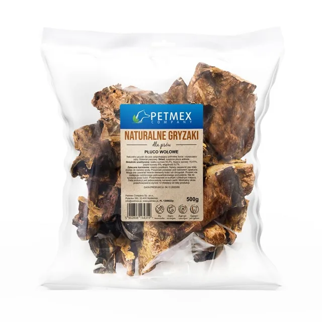PETMEX Hovězí plíce 500g přírodní pamlsek pro psy