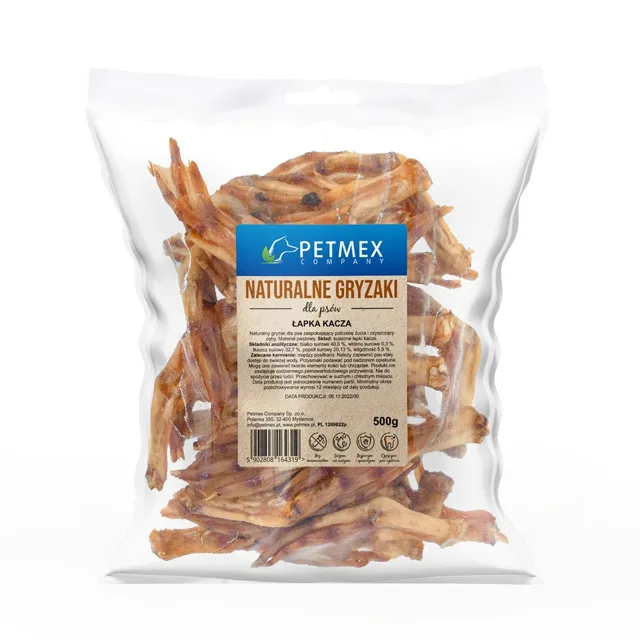 PETMEX Kachní tlapky 500g přírodní žvýkací pamlsky pro psy
