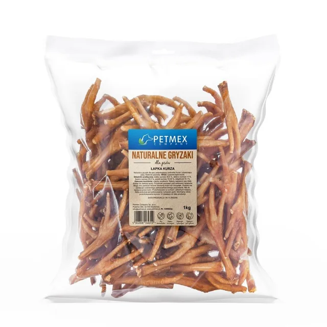 PETMEX kuřecí tlapka 1kg přírodní žvýkačka pro psy