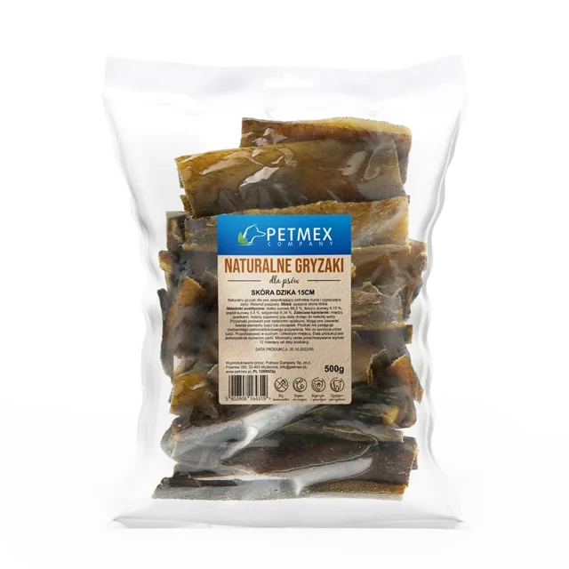 PETMEX Kůže Divokého prasete 15cm 500g přírodní pamlsek pro psy