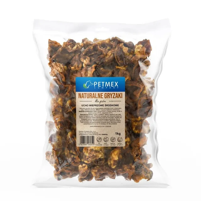 PETMEX Střední vepřové ucho 1kg
