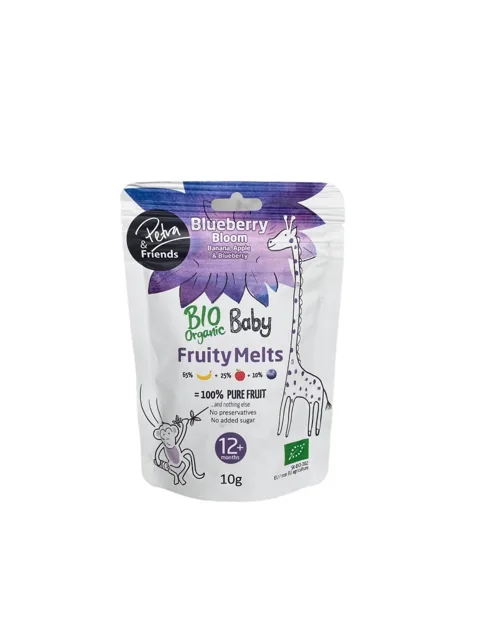 Petra & Friends Ovocné smoothie kousky sušené mrazem - banán, jablko a borůvka BIO 12m+ 10 g