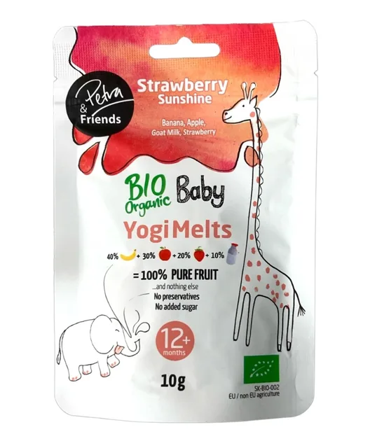 Petra & Friends Ovocné smoothie kousky sušené mrazem s jahodami a kozím mlékem BIO 12+ 10 g