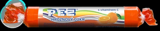 PEZ Hroznový cukr pomeranč s vitamínem C 39g